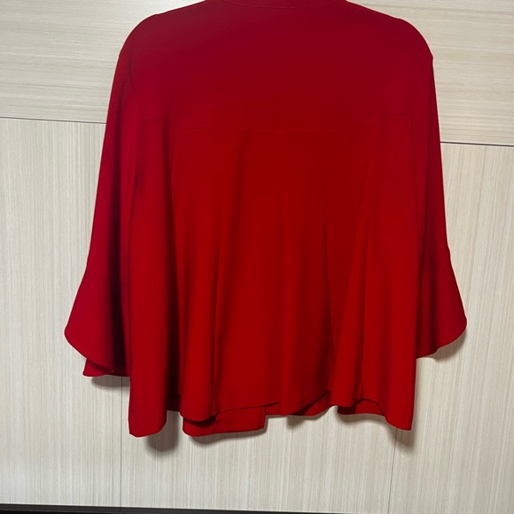 Joseph Ribkoff Sophisticated Red Classic Flutter Sleeve Office Jacket size 16 - Picture 3 of 6